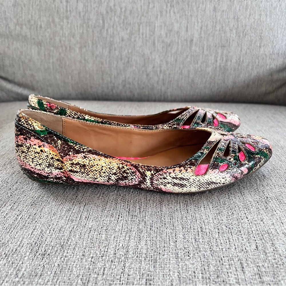 Aerin Atria-Monarch Snake Multi Color Flats Sz 6